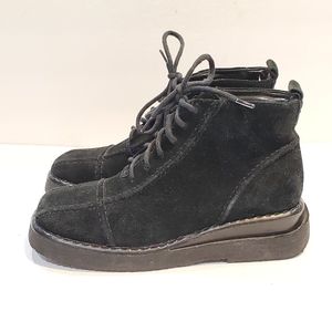 Frye womens vintage boots black suede size 6 avenger lace booties shoes